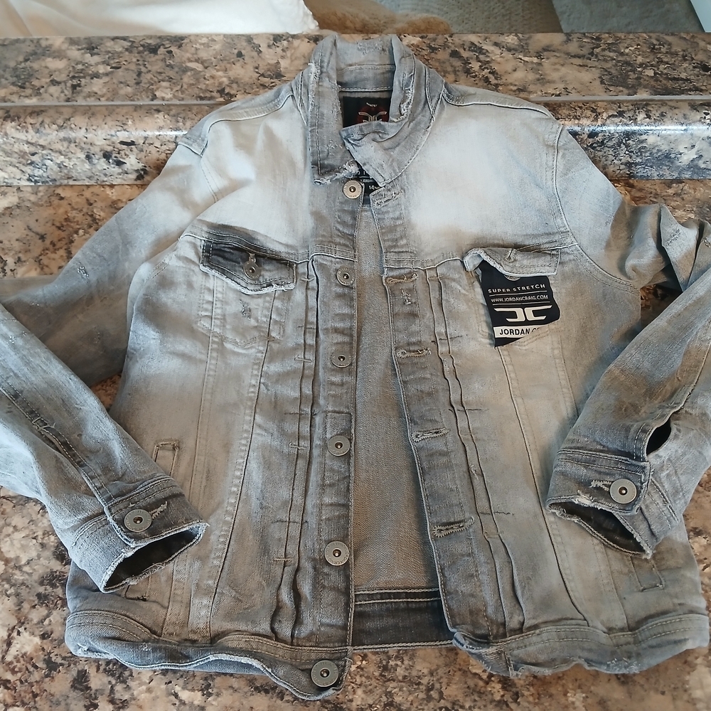 Jordan Craig Denim Boys Jacket Size 14 Grey Jean